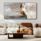 Beige, Gray and Brown with Subtle Textures "Desert Dawn" Abstract Landscape Painting On Canvas PS1128