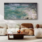Green, Blue, Gray, Yellow with Textured Layers "Weathered Dream" Abstract Painting On Canvas PS1472