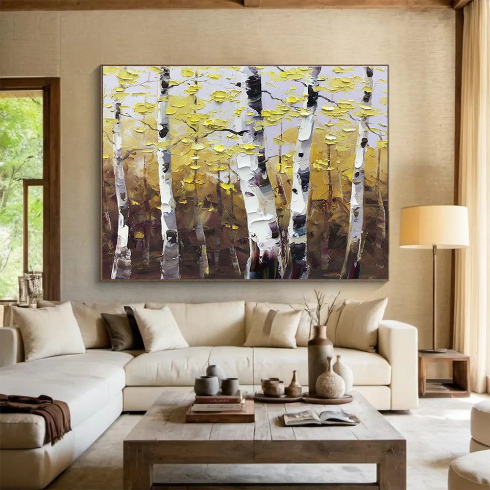 “Autumn Aspen Tree Landscape” - Landscape Painting, Great for Fall - Themed Room & Nature Lover’s Den DKS626