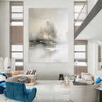 “Misty Landscape with Birds” - Impressionist Abstract Painting On Canvas PT1190