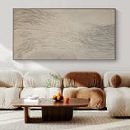 Beige Textured Waves, "Dune Rhythms" – Textured Abstract Painting On Canvas PS0960