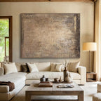 “Warm Brown Texture” - Brown, Beige Abstract Earthy Painting On Canvas PS0632