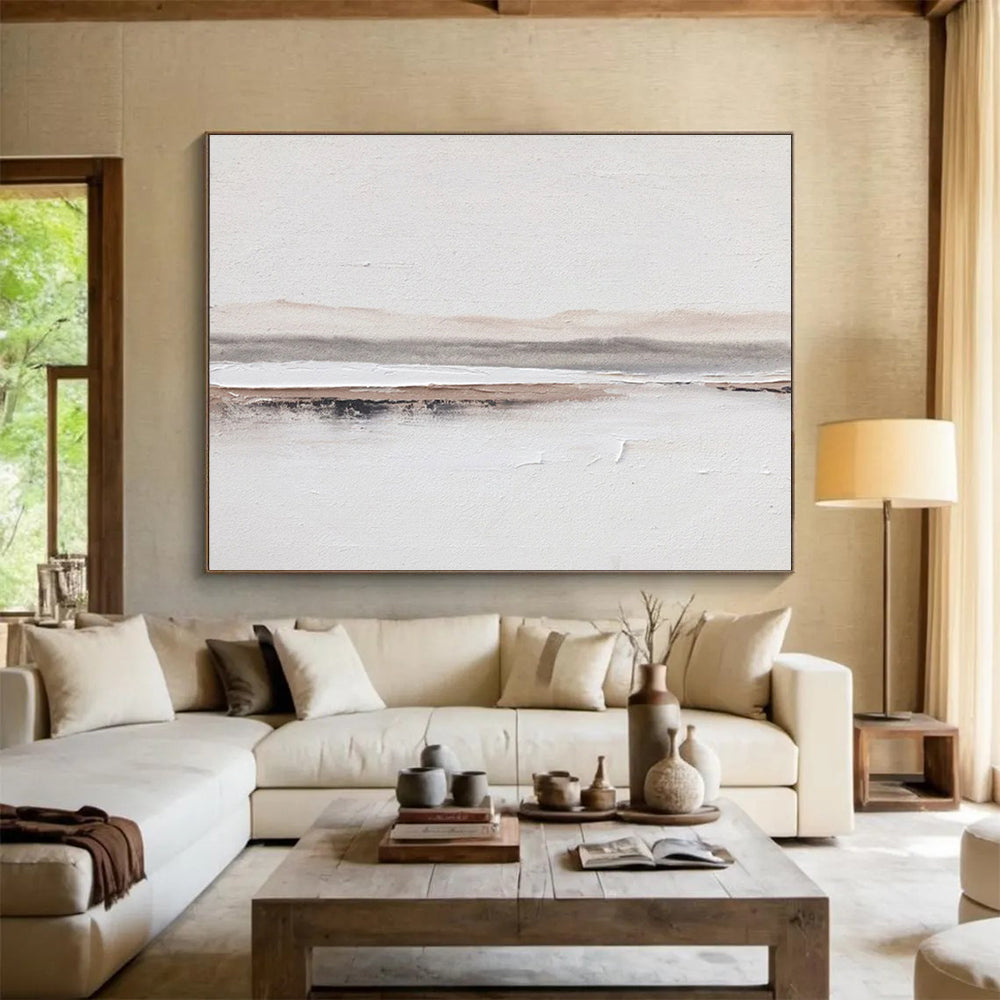 “Minimal Earth - Color Bands” - Textured Oil Painting on Canvas DKS915