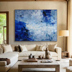 “Blue and Gray Abstract” - Impressionistic Oil Painting On Canvas DKS851