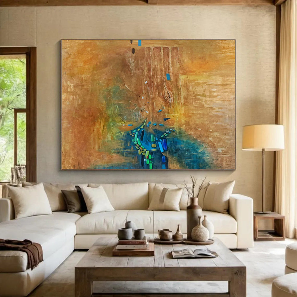 “Mixed - media Abstract Tree” - Experimental Mixed - media Painting On Canvas DKS388