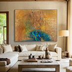 “Mixed - media Abstract Tree” - Experimental Mixed - media Painting On Canvas DKS388