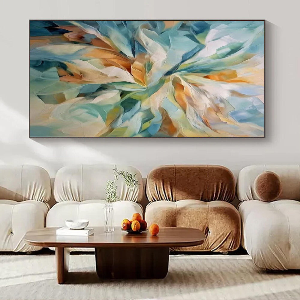 “Colorful Floral Abstraction” - Romantic Abstract Painting On Canvas PS0183