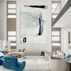 “Minimalist Black & White” - Simple Shapes & Subtle Textures Painting On Canvas DS204