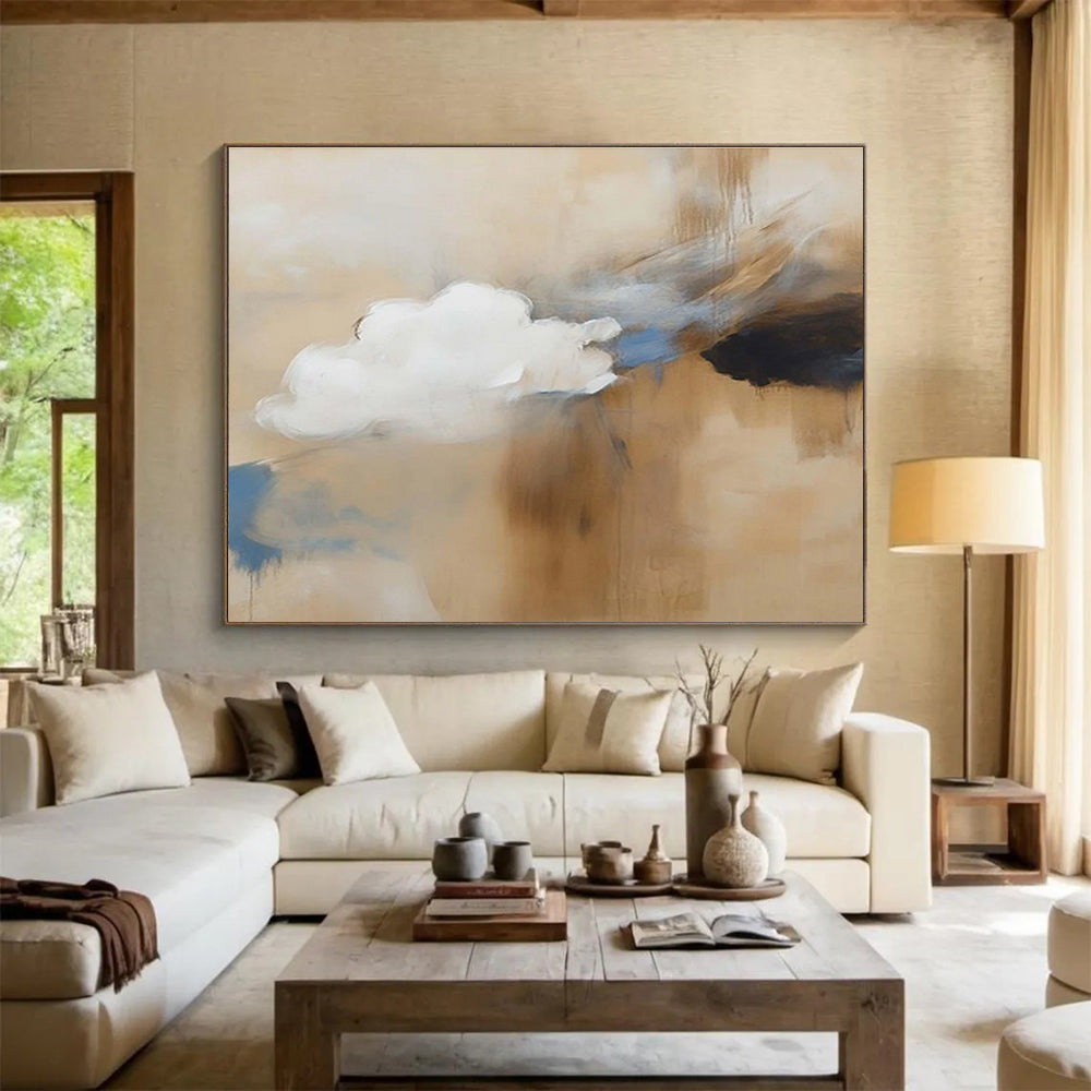 Soft Cloud - Inspired Abstract Painting On Canvas DKS090