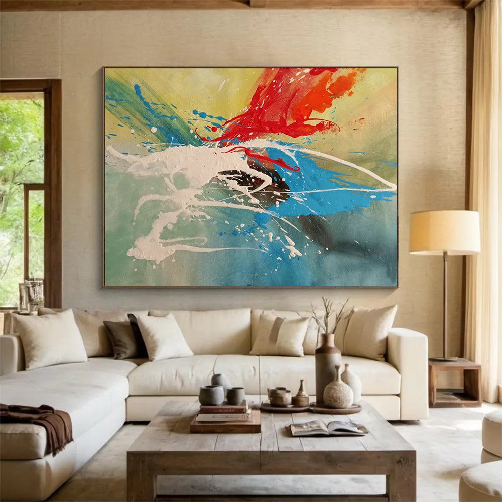 “Vibrant Splatter” - Abstract Expressionist Painting On Canvas DKS843