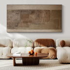Brown, Beige with Textured Overlays "Textured History" Abstract Painting On Canvas PS1286