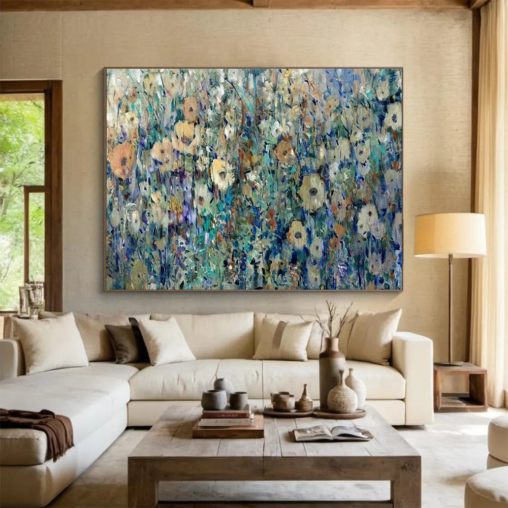 “Colorful Wildflower Field” - Impressionistic Oil Painting On Canvas DKS897