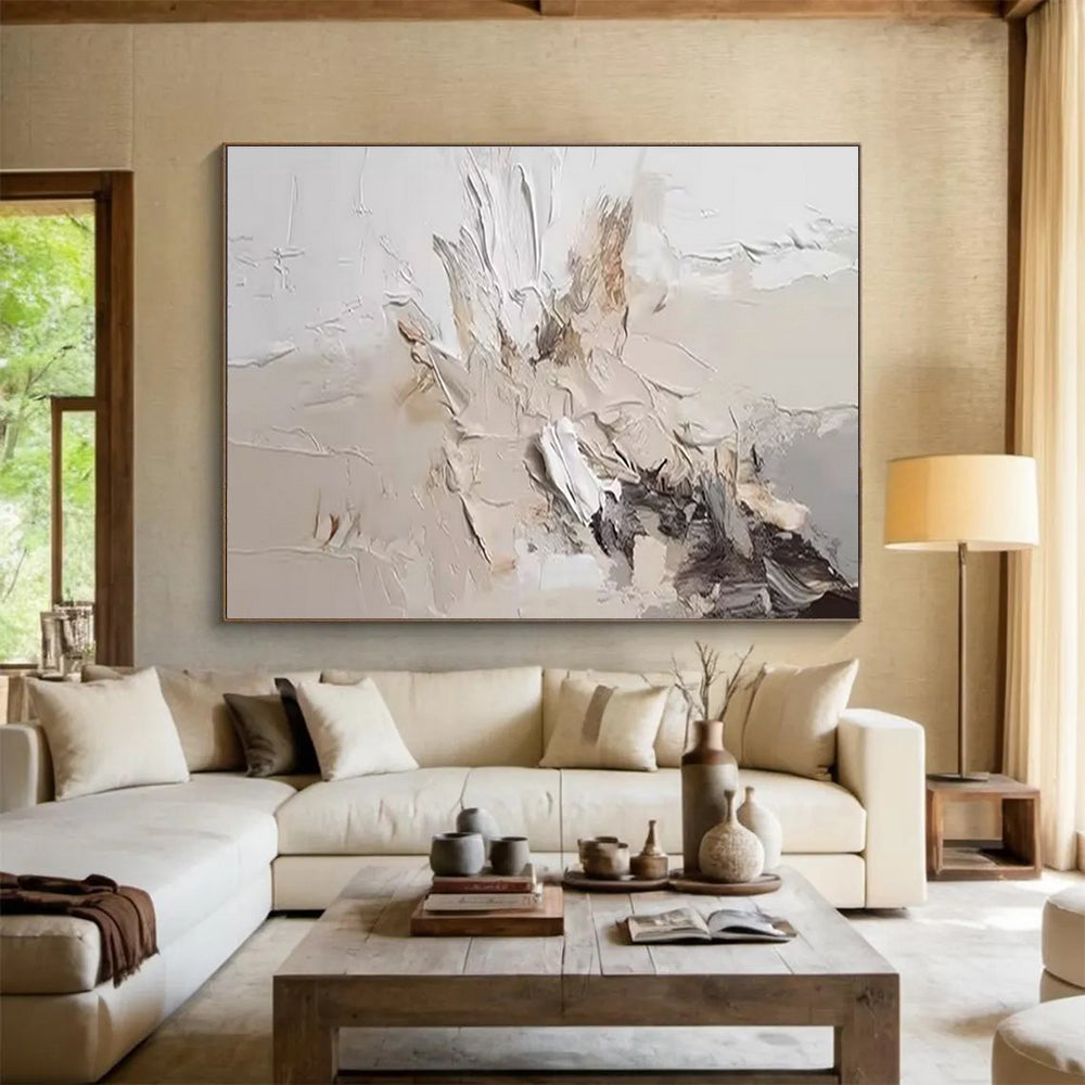 “Neutral Textured Abstract” - Textured Abstract Painting, Suitable for Minimalist Home & Art Studio DKS618
