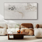 “White Textured Distressed” - Raw Abstract Painting On Canvas PS0149