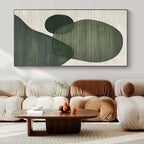 “Green Geometric Shapes” - Minimalist Abstract Painting On Canvas PS0164