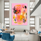 “Pink - Orange - Gold Abstract Medley” - Abstract Painting On Canvas PT2009