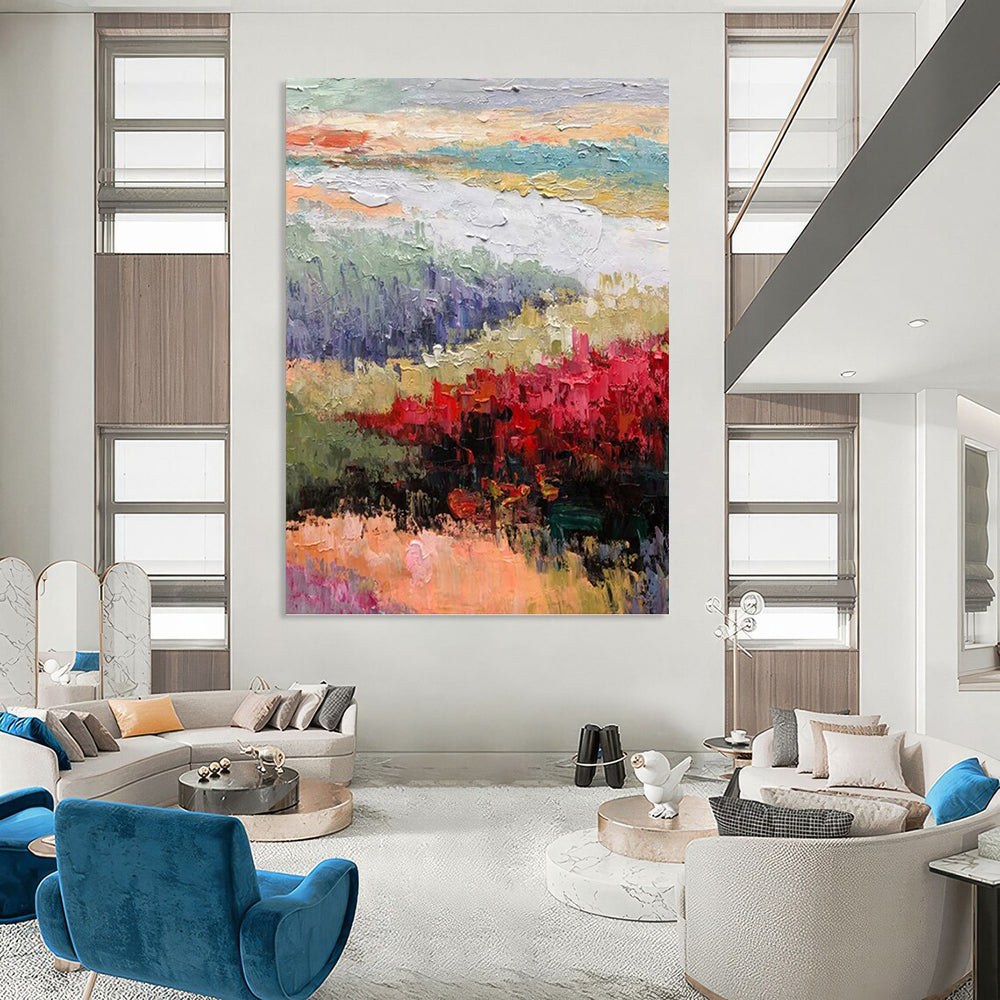 “Colorful Landscape Abstract” - Impressionist Landscape Painting On Canvas PT1273