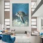 “Realistic Sea Turtle” - Realist - Inspired Animal Painting On Canvas PT1443