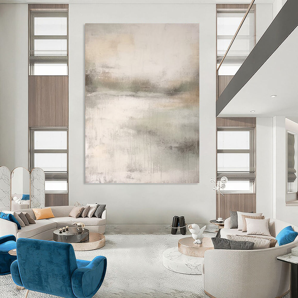 “Soft Gray Abstract” - Abstract, Subtle - Toned Painting On Canvas PT1668