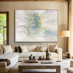“Soft Yellow - Green Floral Abstract” - Impressionistic Floral Painting On Canvas PS0304