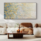 “Golden Rainfall Abstraction” - Impressionistic Abstract Painting On Canvas PS0195