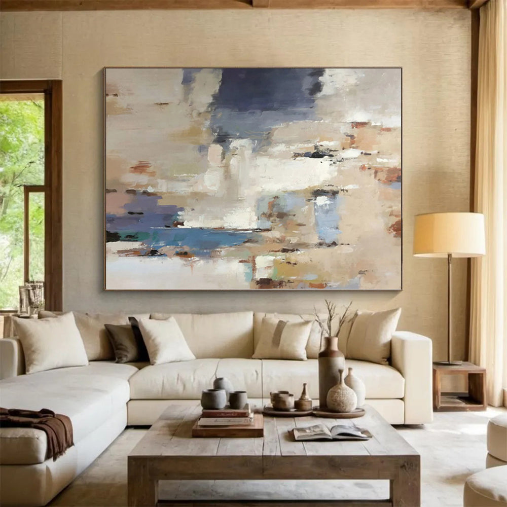 “Soft Color - Block Abstract Composition” - Serene Abstract Painting On Canvas PS0322