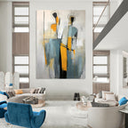 “Abstract Figure Duo” - Contemporary Abstract Painting On Canvas PT2232