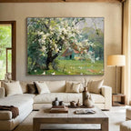 “Spring Blossom Farm” - Impressionistic Rural Painting On Canvas PT215