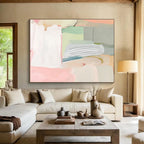 “Pastel Geometric Mix” - Modern Abstract Painting On Canvas DKS412