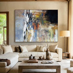 “Colorful Abstract Dynamic Lines” - Energetic Abstract Painting On Canvas PS0341