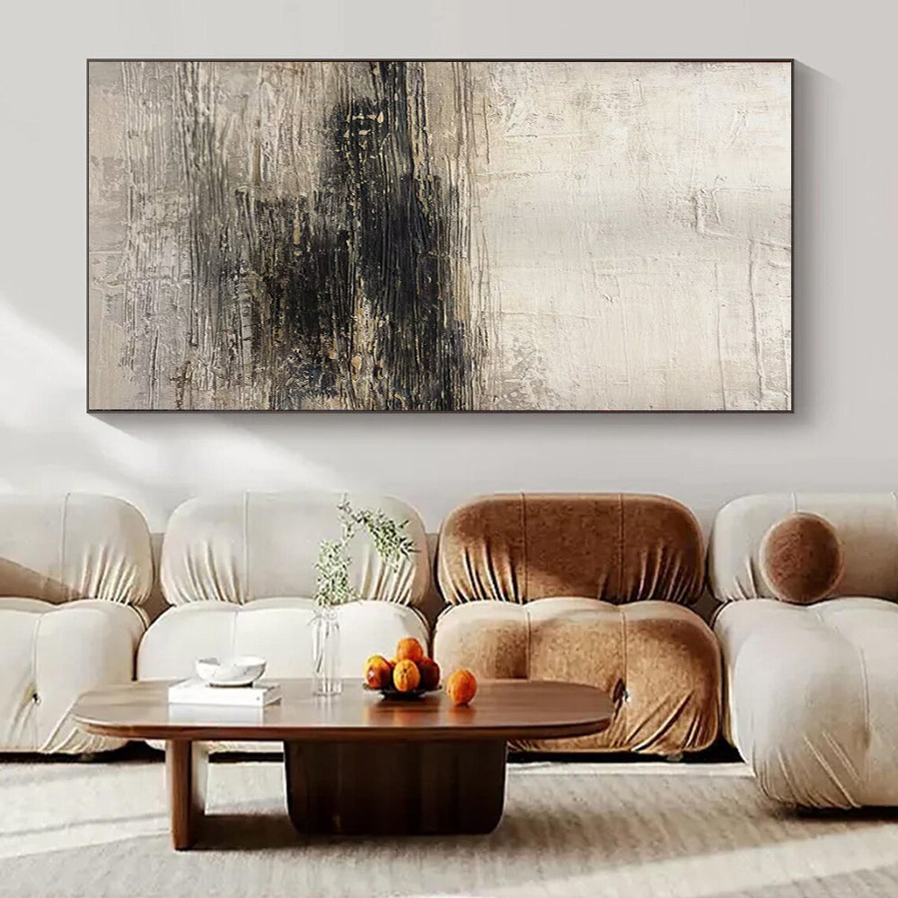 Light Gray and Black Textured, "Subtle Depths" – Textured Abstract Painting On Canvas PS0986