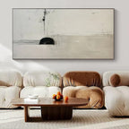 Black and White Minimalist, "Monochrome Drip" – Abstract Minimalist Painting On Canvas PS0934