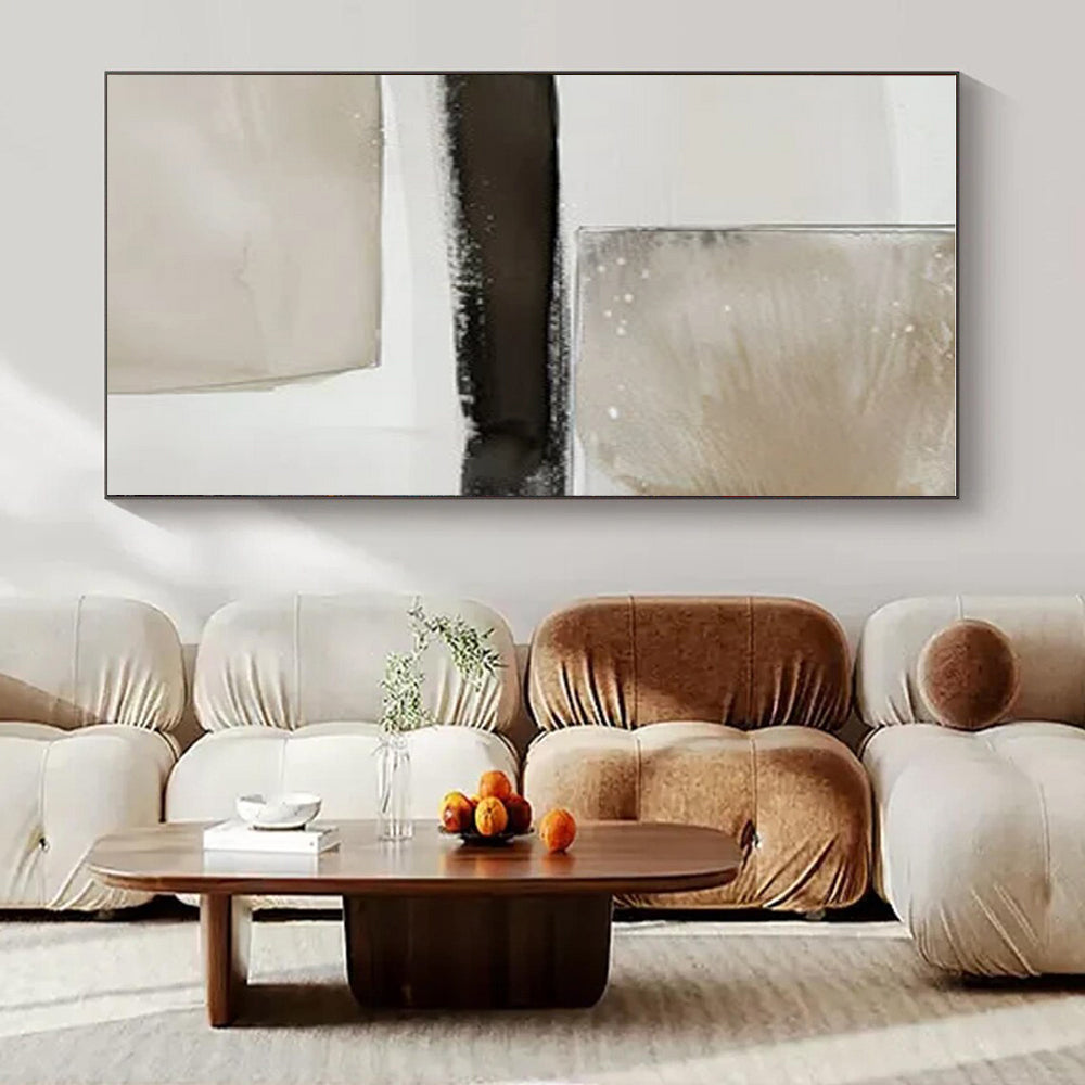 White with Textured Lines "Tactile Calm" Abstract Painting On Canvas PS1478