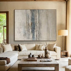 “Neutral Textured Stripes” - Subtle Neutral “Serene Strata” Painting On Canvas PT1624