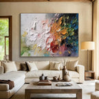 “Textured Floral Duo” - Colorful Abstract Flowers, Palette Knife Flower Painting On Canvas DKS700