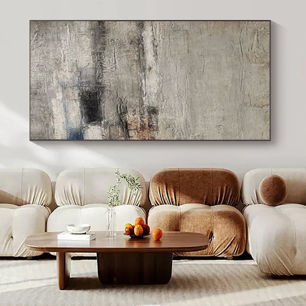 Gray and Brown Textured, "Earthy Layers" – Textured Abstract Painting On Canvas PS0975