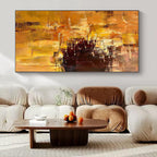 “Golden Abstract Warmth” - Rich Abstract Painting On Canvas PS0212