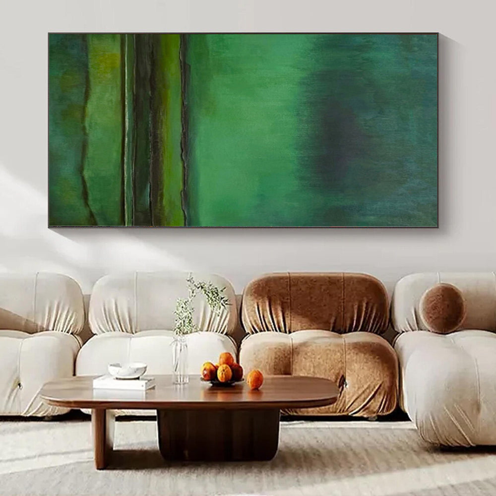 “Green Gradient Abstraction” - Serene Abstract Painting On Canvas PS0190