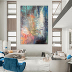 “Colorful Abstract Mosaic” - Abstract Impressionist Painting On Canvas PT2327