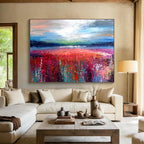 “Colorful Abstract Landscape” - Abstract, Expressionistic - Styled Painting On Canvas DKS010