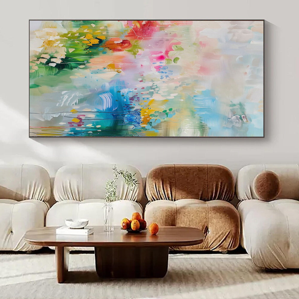 Bright Colors with Floral Suggestions "Bloom Burst" Abstract Painting On Canvas PS1180
