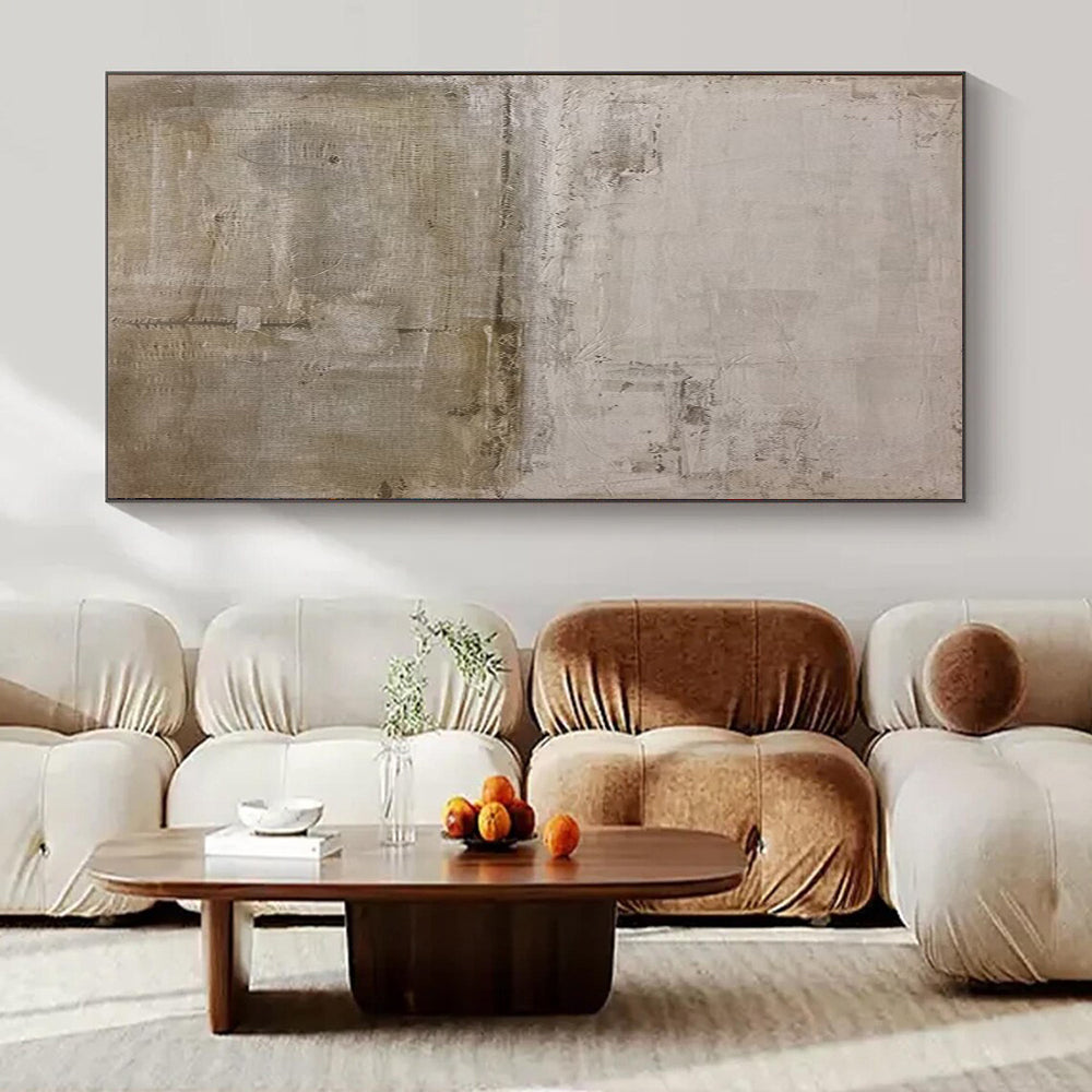 Beige and Gray Textured, "Desert Silence" – Textured Abstract Painting On Canvas PS0957