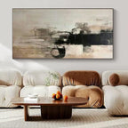 Black and White Abstract Flow - Monochromatic Dripping Shapes Painting On Canvas PS1214