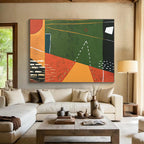 “Colorful Geometric Adventure Abstract” - Abstract Painting On Canvas DKS558