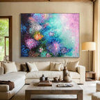 “Colorful Floral Abstract” - Impressionistic Abstract Painting On Canvas PS0065