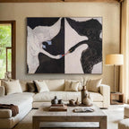 Black and White Swans in Symmetry Animal Painting On Canvas DKS125