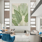 “Textured Green Leaf Relief” - Botanical Textured Painting On Canvas PT1876