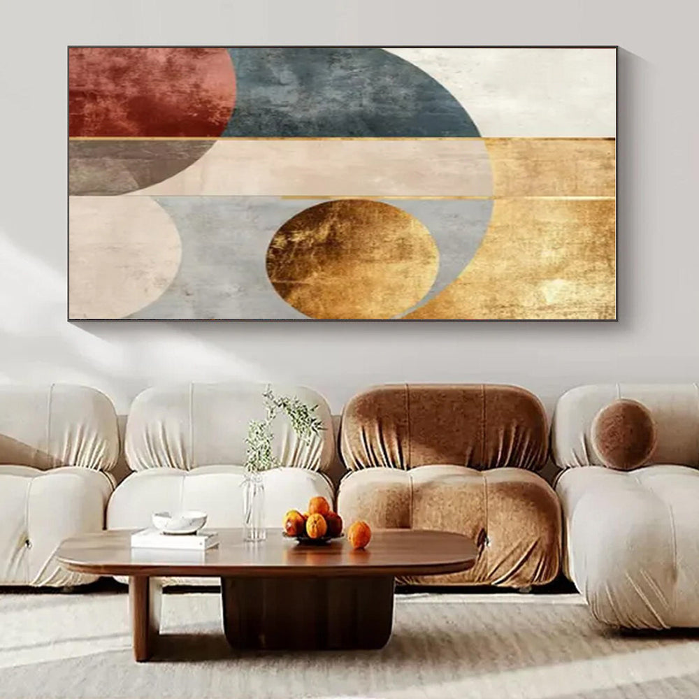 Gold and Earth - Toned Arches Echo - Repeated Geometric Abstract Painting On Canvas PS1247
