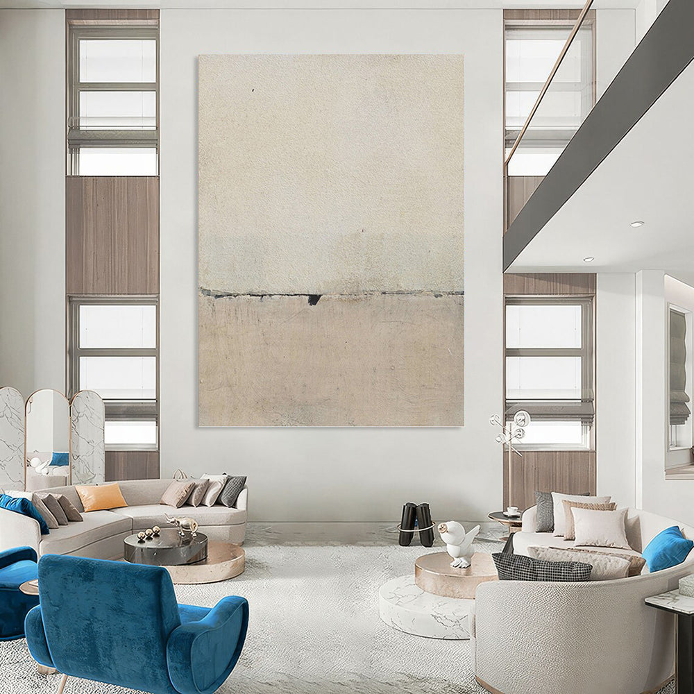 “Subtle Abstract in Beige & Gray” - Abstract - Inspired Minimalist Painting On Canvas PT1420