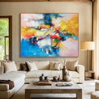 “Explosive Color Cascade of Joy” - Passionate Abstract Painting On Canvas PS0227